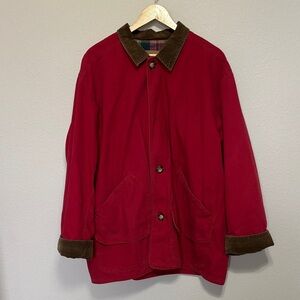 American Eagle Outfitters Men's Red Barn Chore Coat Jacket Flannel Lining Size L